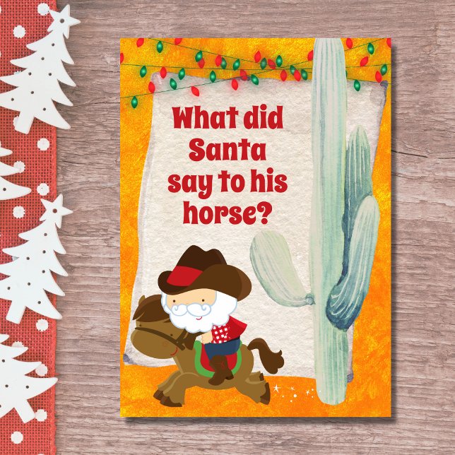 Tarjeta Festiva Funny Cowboy Santa y los Navidades occidentales de (Subido por el creador)