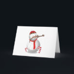 Tarjeta Festiva Funny Dab, Navidades de voleibol de Snowman<br><div class="desc">Navidades de voleibol de Snowman se burlan de los Camisetas</div>