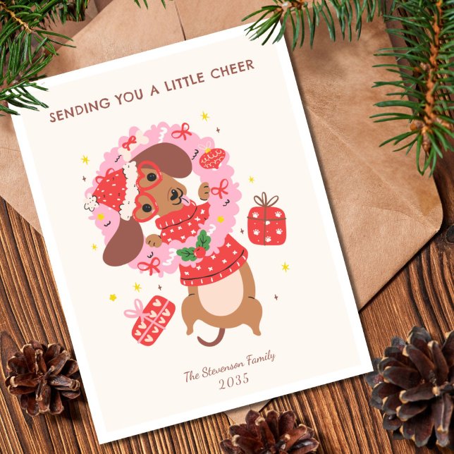 Tarjeta Festiva Funny Dachshund Dog Christmas  (Subido por el creador)