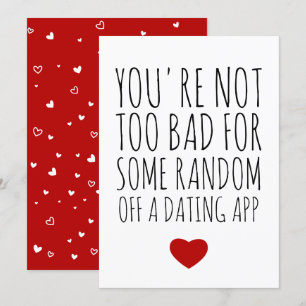 Tarjeta Festiva Funny Día de San Valentín Random Guy Dating App Ca