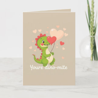 Tarjeta Festiva Funny Dinosaur Día de San Valentín