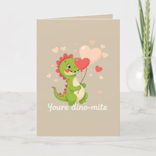 Tarjeta Festiva Funny Dinosaur Día de San Valentín