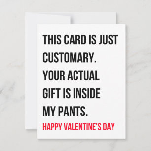 Tarjeta Festiva Funny Dirty Naughty Día de San Valentín Card Card