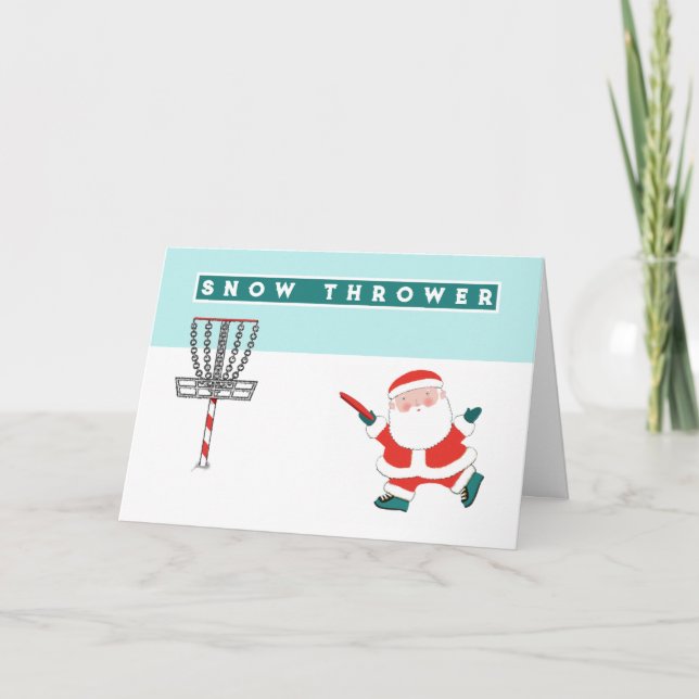 Tarjeta Festiva Funny Disk Golf Navidades (Anverso)