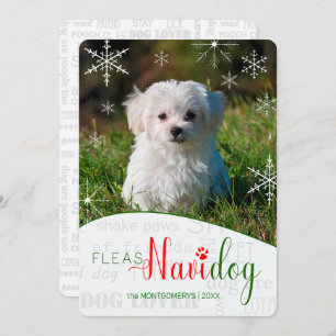 Tarjeta Festiva Funny Dog Lover Fleas NaviDOG Navidades Foto