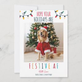 Tarjeta Festiva Funny Dog Mascota Navidades de fotografía
