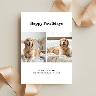 Tarjeta Festiva Funny Dog Photo Golden Retriever Pawlidays Mascota