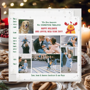 Tarjeta Festiva Funny Dog & Rudolph Felices Fiestas Modernas 7 Fot