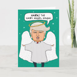 Tarjeta Festiva Funny Donald Trump Looklike Hairy Angel Navidades