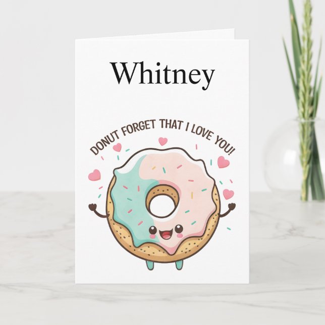 Tarjeta Festiva Funny Donut Día de San Valentín Card (Anverso)