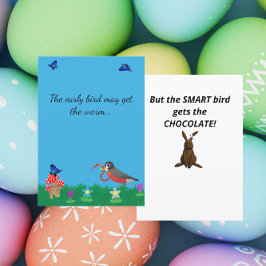 Tarjeta Festiva Funny Easter Bird Pun Flat Holiday Card