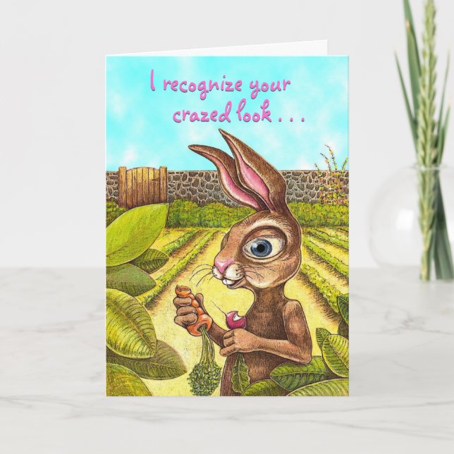 Tarjeta Festiva Funny Easter Bunny Card (Anverso)