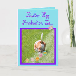 Tarjeta Festiva Funny Easter Card con Huevos y Hueso Basset