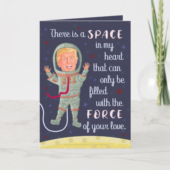 Tarjeta Festiva Funny El día de San Valentín de la Fuerza Espacial (Anverso)