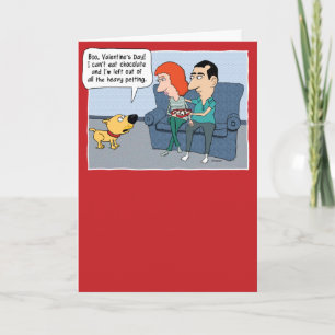 Tarjeta Festiva Funny El día de San Valentín de Perro Jealous