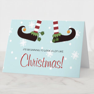 Tarjeta Festiva Funny Elf Navidades Card