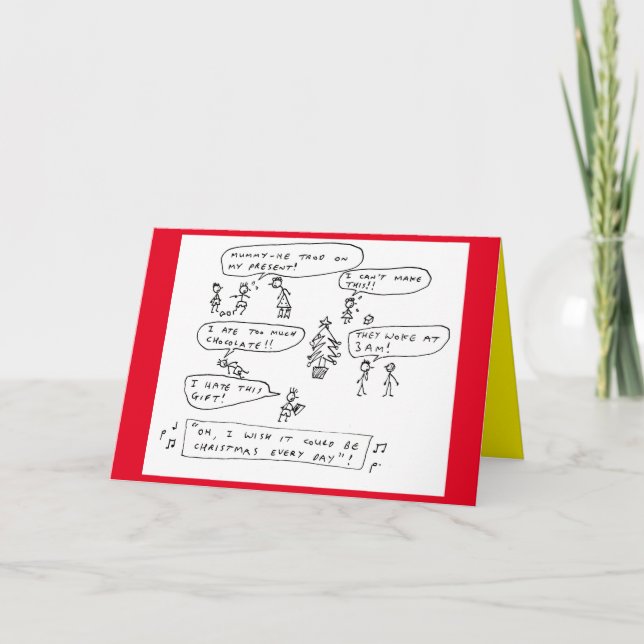 Tarjeta Festiva Funny Family Chaos Navidades Personalizado (Anverso)