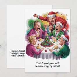 Tarjeta Festiva Funny Family Politics Navidades