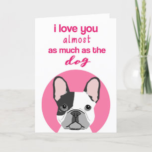 Tarjeta Festiva Funny Frenchie El día de San Valentín Card