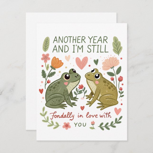 Tarjeta Festiva Funny Frog Valentine Card for Your Favorite Love (Anverso / Reverso)