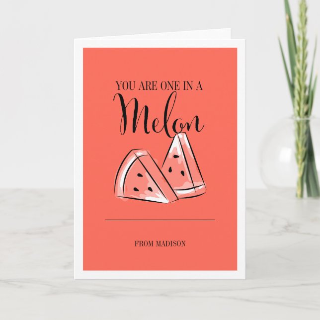 Tarjeta Festiva Funny Fruit Pun Melon Valentine Card (Anverso)