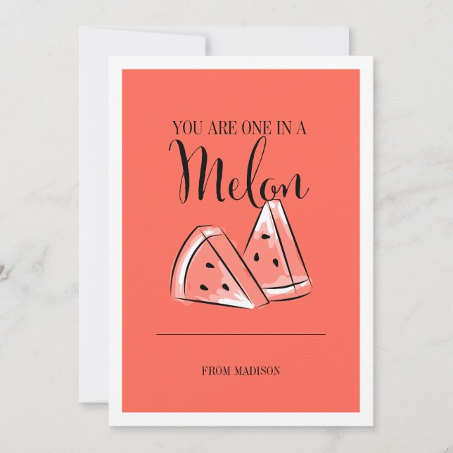 Tarjeta Festiva Funny Fruit Pun Melon Valentine Card (Anverso)