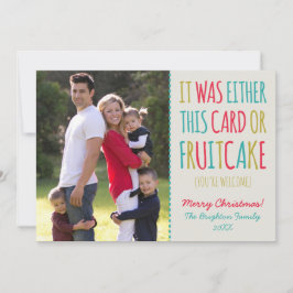 Tarjeta Festiva Funny Fruitakes Happy Holidays