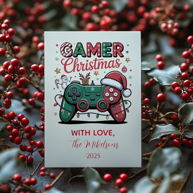 Tarjeta Festiva Funny Gamer Christmas (Subido por el creador)
