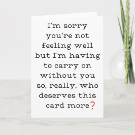 Tarjeta Festiva Funny Get Well card