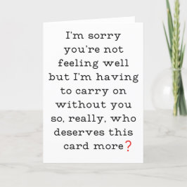 Tarjeta Festiva Funny Get Well card