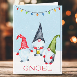 Tarjeta Festiva Funny Gnoel Navidades Gnomes Holiday Card
