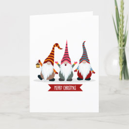 Tarjeta Festiva Funny Gnomes Navidades Card