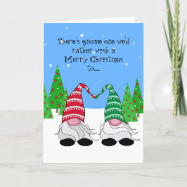 Tarjeta Festiva Funny Gnomes Navidades Card