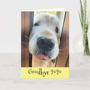 Tarjeta Festiva Funny Golden Retriever Adiós 2020