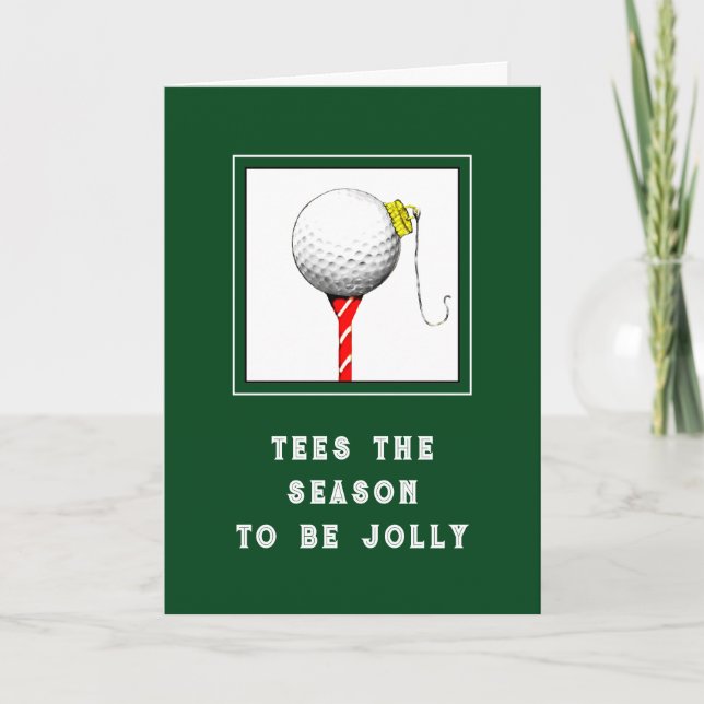 Tarjeta Festiva Funny Golf Christmas (Anverso)