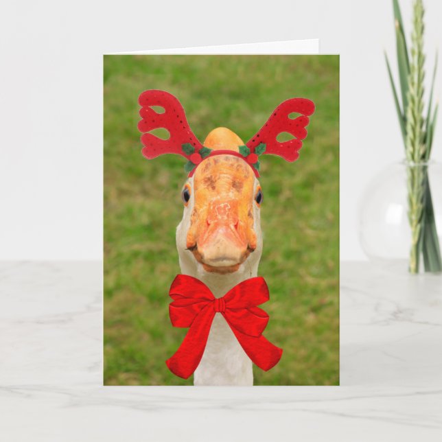 Tarjeta Festiva Funny Goose Navidades (Anverso)