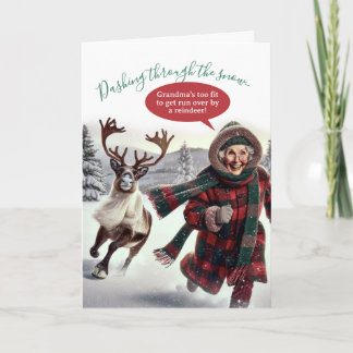 Tarjeta Festiva Funny Grandma is Too Fit to Get Run Over  