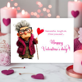 Tarjeta Festiva Funny Grumpy Old Woman Valentine Card Attitude