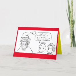 Tarjeta Festiva Funny Hairy Santa Navidades Chiste Personalizado