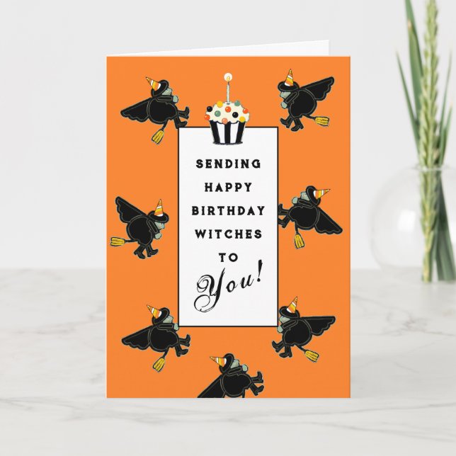 Tarjeta Festiva Funny Halloween Birday Card (Anverso)