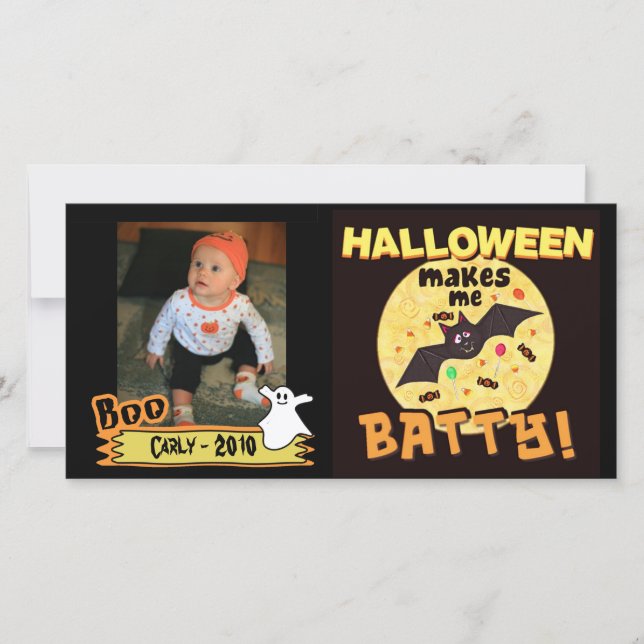 Tarjeta Festiva Funny Halloween Personalizado Photo Card (Anverso)