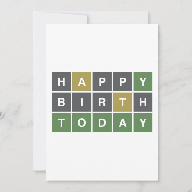 Tarjeta Festiva Funny Happy Birthday Today Wordle (Anverso)