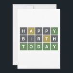 Tarjeta Festiva Funny Happy Birthday Today Wordle<br><div class="desc">Feliz cumpleaños hoy estilo Wordle. ¡Este es el diseño perfecto para los fans del rompecabezas de palabras! Toma este diseño como regalo de cumpleaños para tu novia,  novio,  hermana o hermano a quien le gusta un Wordle. El diseño es un regalo especial para los amantes de Wordle.</div>