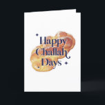 Tarjeta Festiva Funny Happy Challah Days Hanukkah Watercolor<br><div class="desc">© Gorjo Designs. Made for you via the Zazzle platform.

// Need help customizing your design? Got other ideas? Feel free to contact me (Zoe) directly via the contact button below.</div>