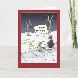 Tarjeta Festiva Funny Happy Holidays Card, Steady Flow Holiday Car