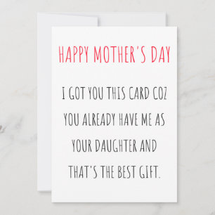 Tarjeta Festiva Funny Happy Mother's day card de su hija