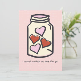Tarjeta Festiva Funny Heart Jar Holiday Card