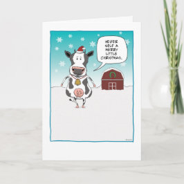 Tarjeta Festiva Funny Heifer Self Cow Navidades