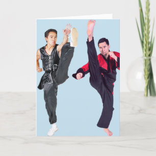 TARJETA FESTIVA FUNNY HELLO MARTIAL ARTS KARATE GREETING CARD