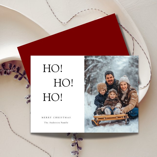 Tarjeta Festiva Funny Ho Ho Ho Navidades Ho Fotografía familiar (Subido por el creador)